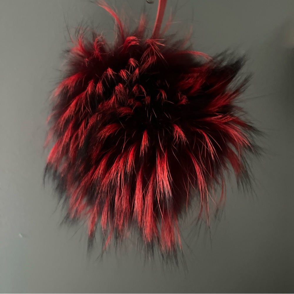 Fendi Red Fur Bag Bugs Leather Key Chain / Bag Charm WOB - Picture 5 of 12